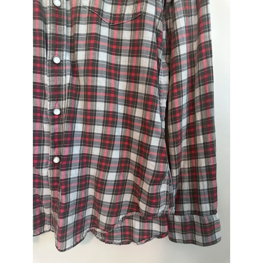 Levi's Men's Long Sleeve Western Cut Pearl Snap Plaid Shirt Lightweight LARGE - Picture 2 of 16